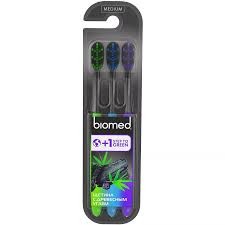 Комплексна зубна щітка BIOMED BLACK. Set/Набір 3шт